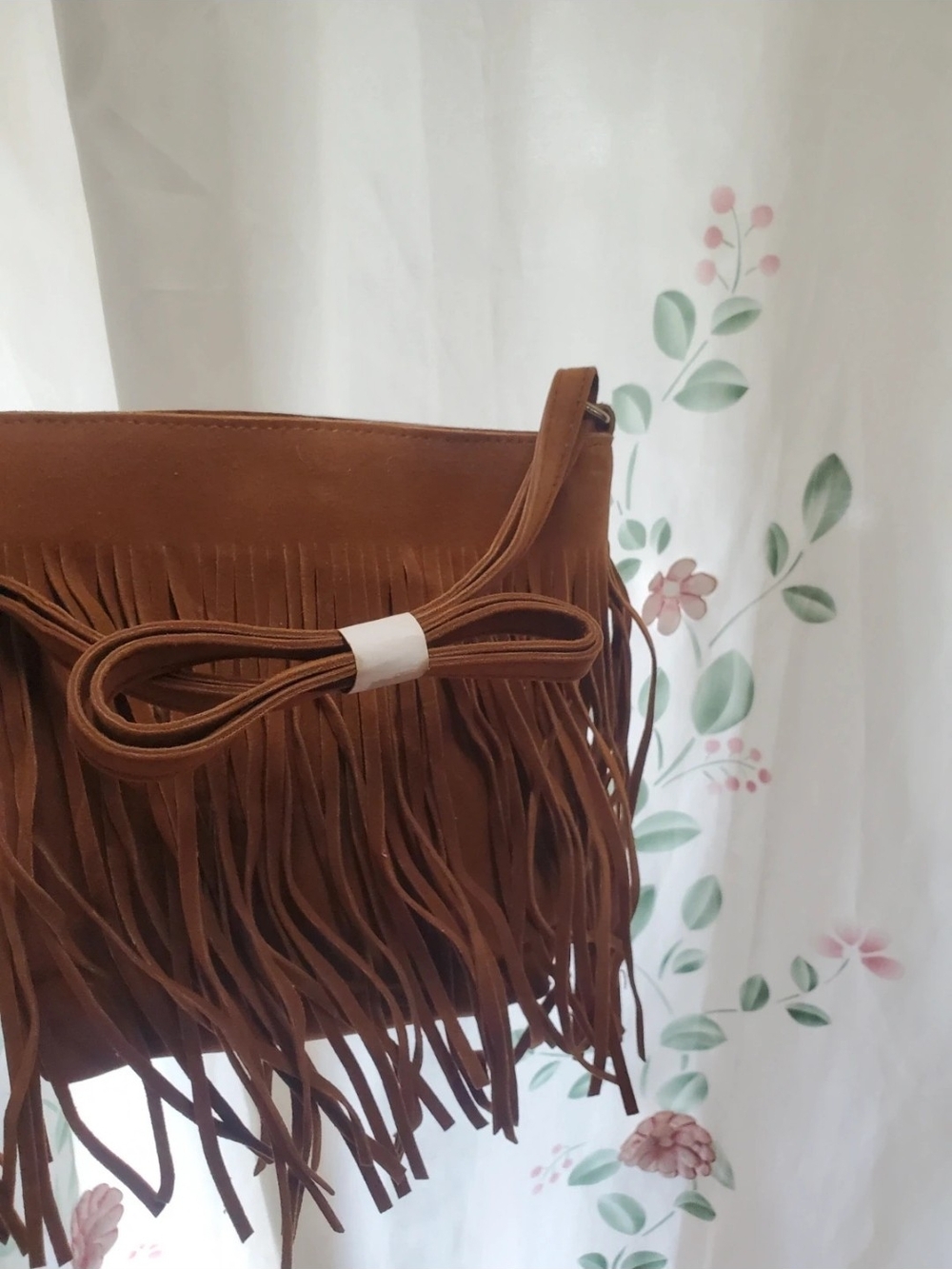 Brown Fringe Suede Crossbody Bag - Picture 2 of 8